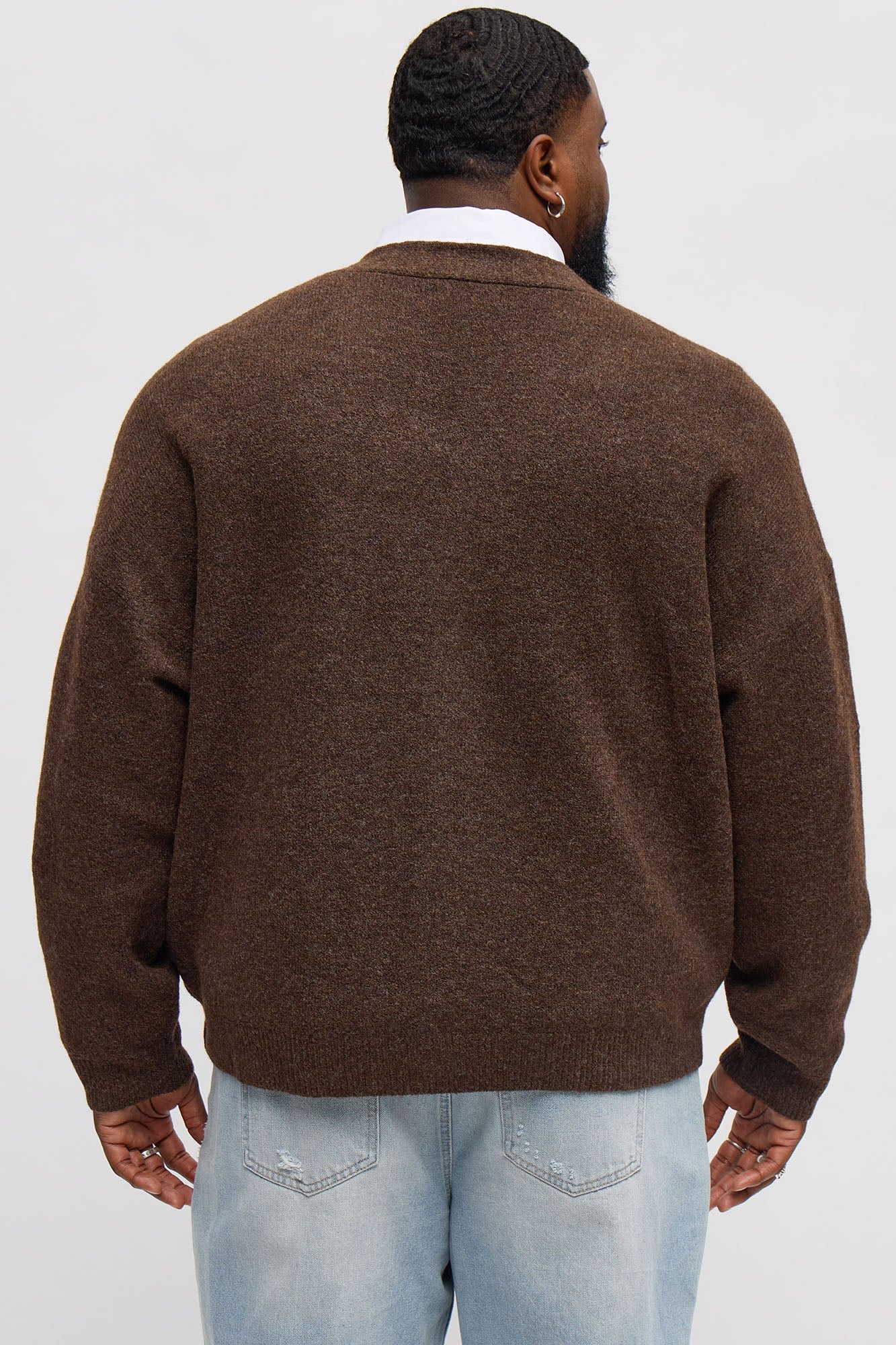 Cropped Harbor Ash Cardigan - Brown