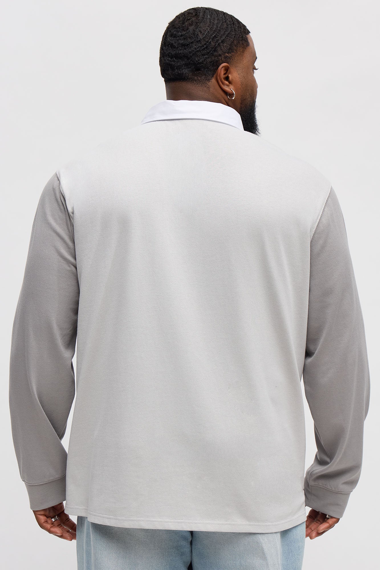 Luxe Long Sleeve Polo - Grey