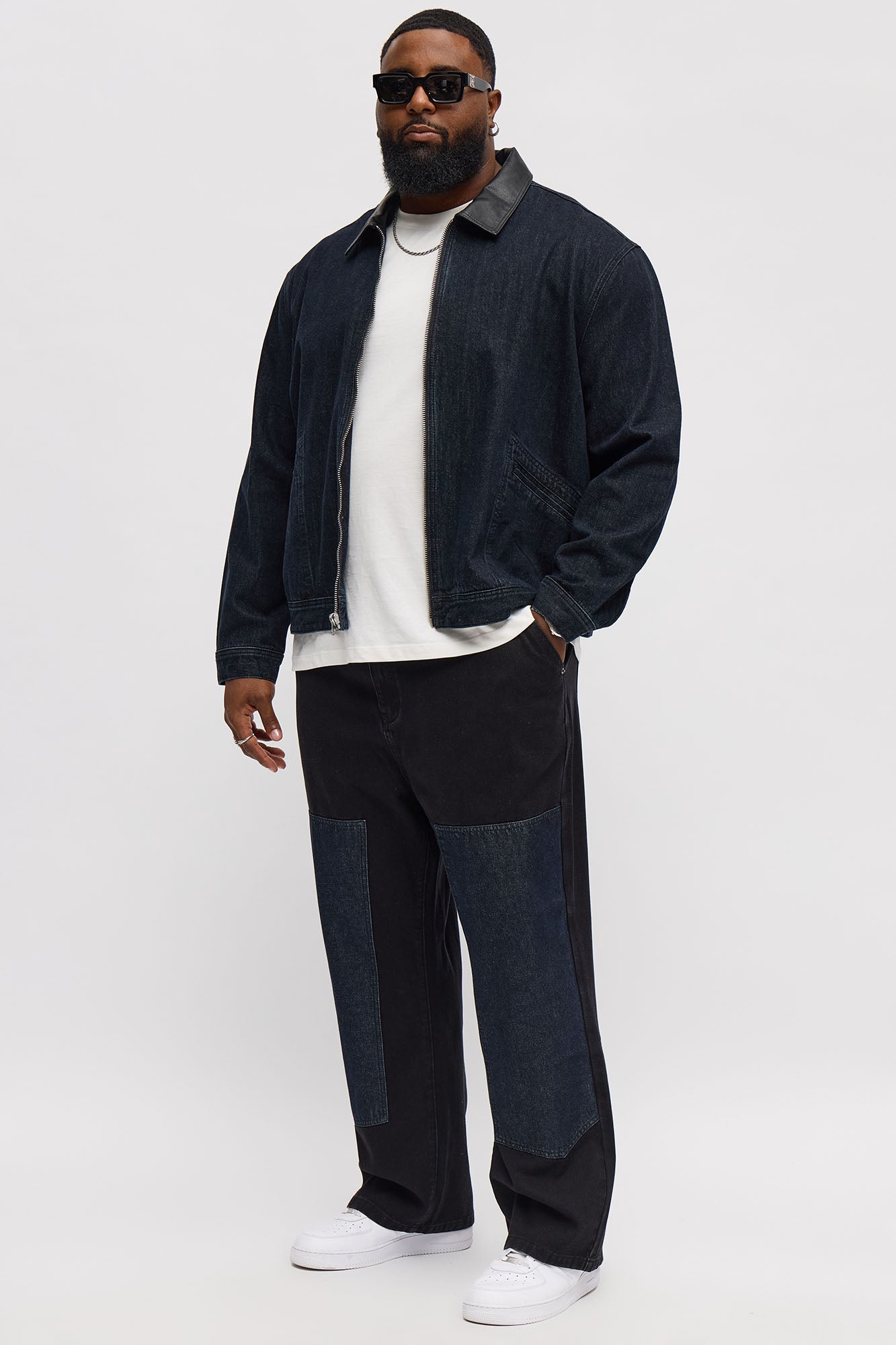 Baggy Raw Panel Jean - Black