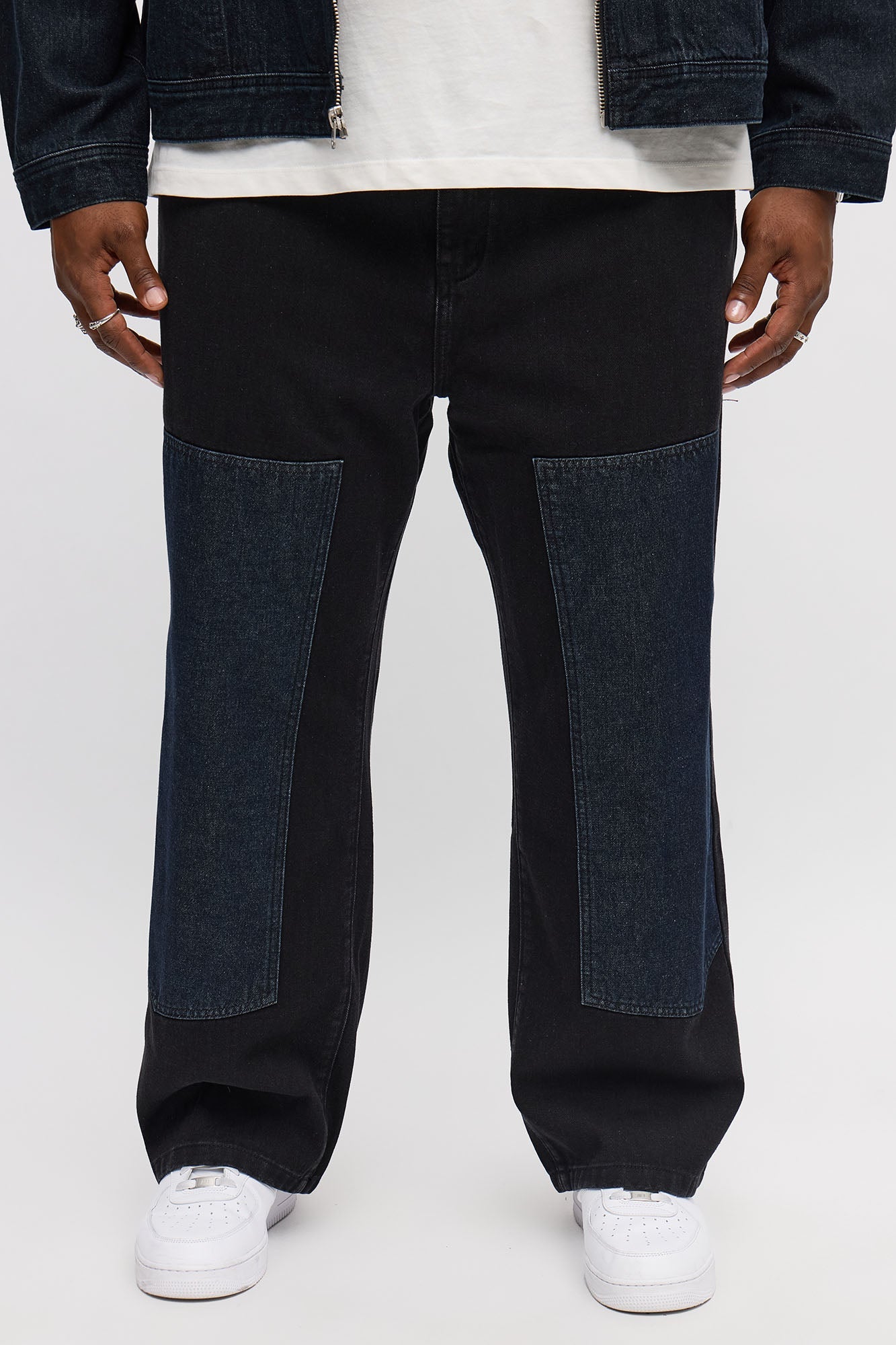 Baggy Raw Panel Jean - Black