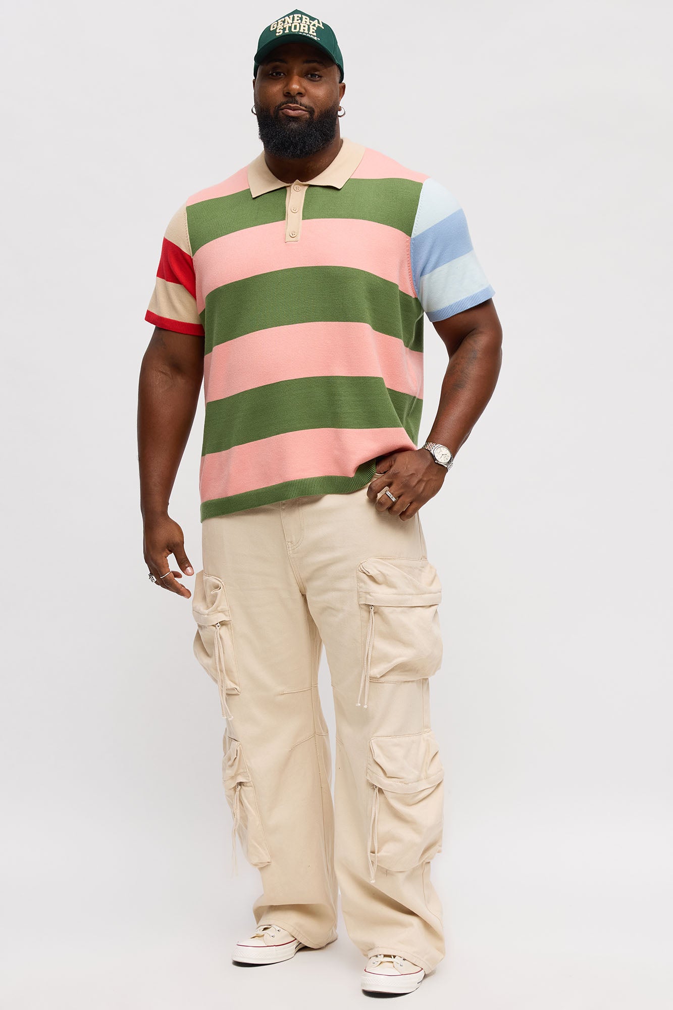 Relaxed Multi Color Dreamer Knitted Polo - Pink/combo