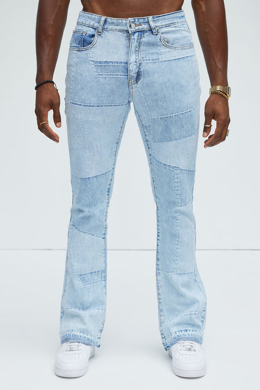 Verdugo Stacked Slim Flare Jeans - Light Blue Wash