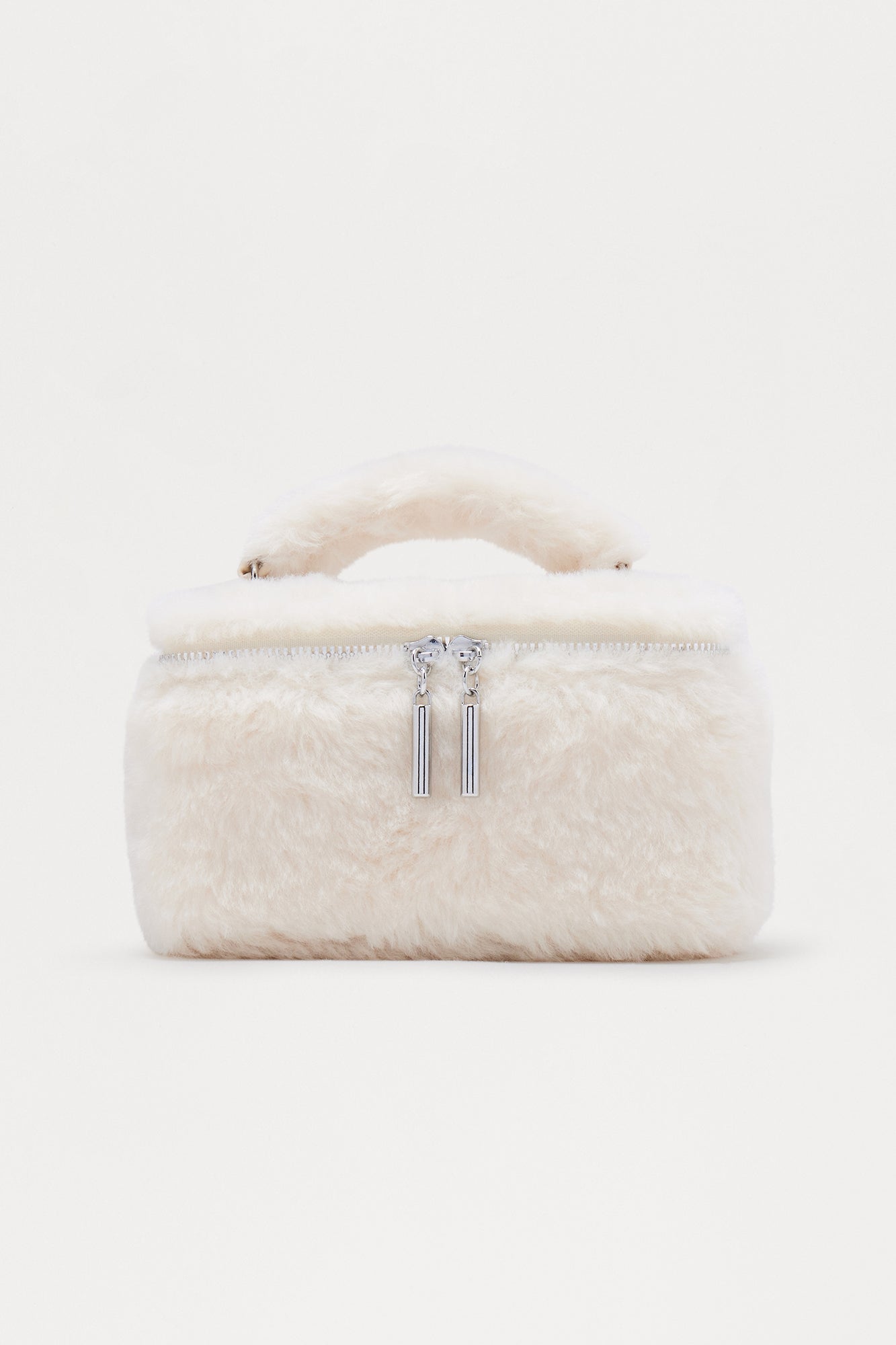 Cozy Kiss Sherpa Crossbody Handbag - Ivory
