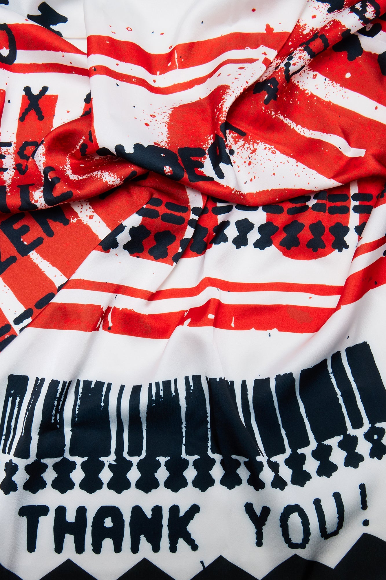 Receipt Satin Large Bandana - White/combo