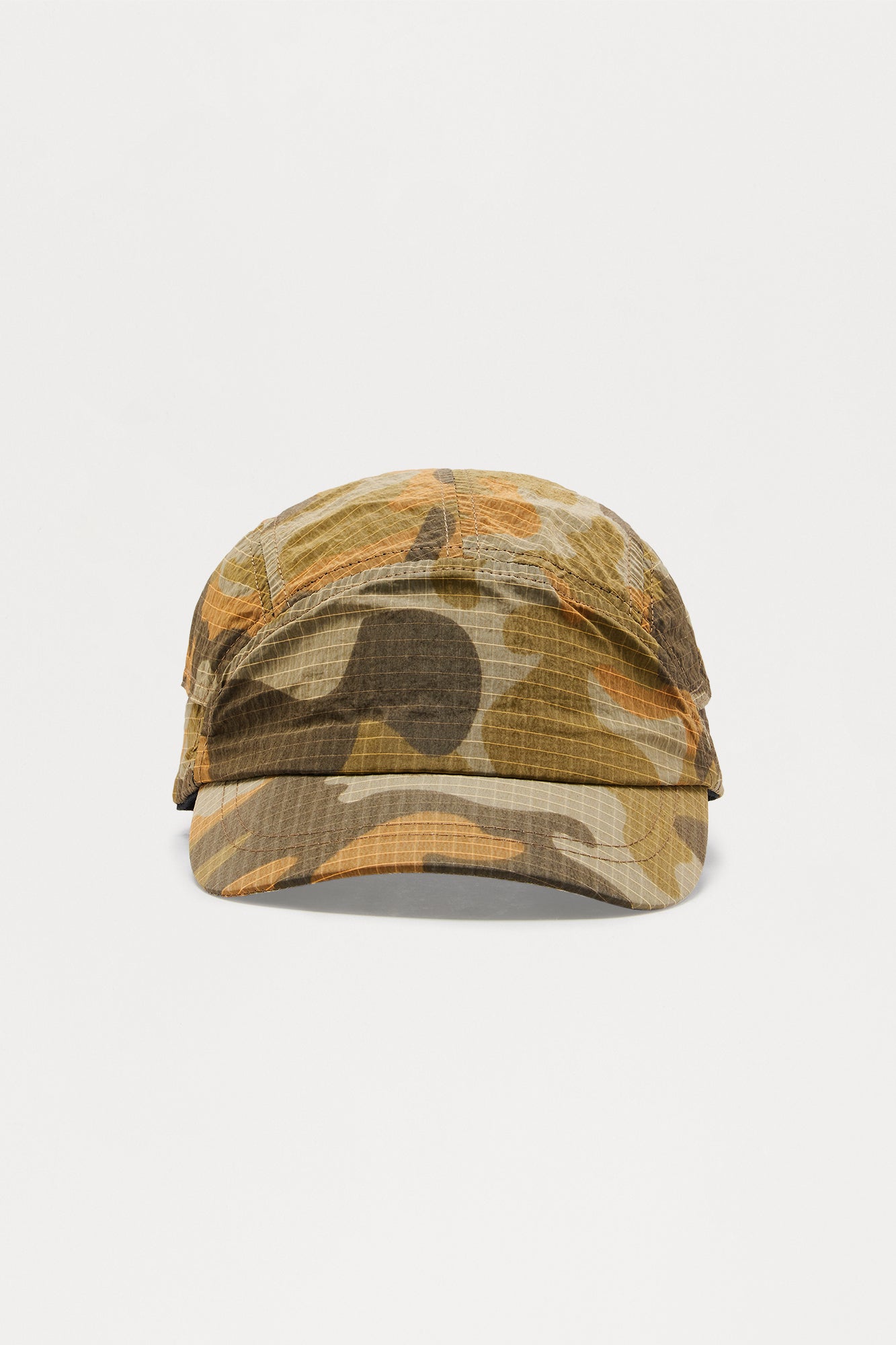 Short Brim Ripstop 5 Panel Strapback Hat - Camouflage