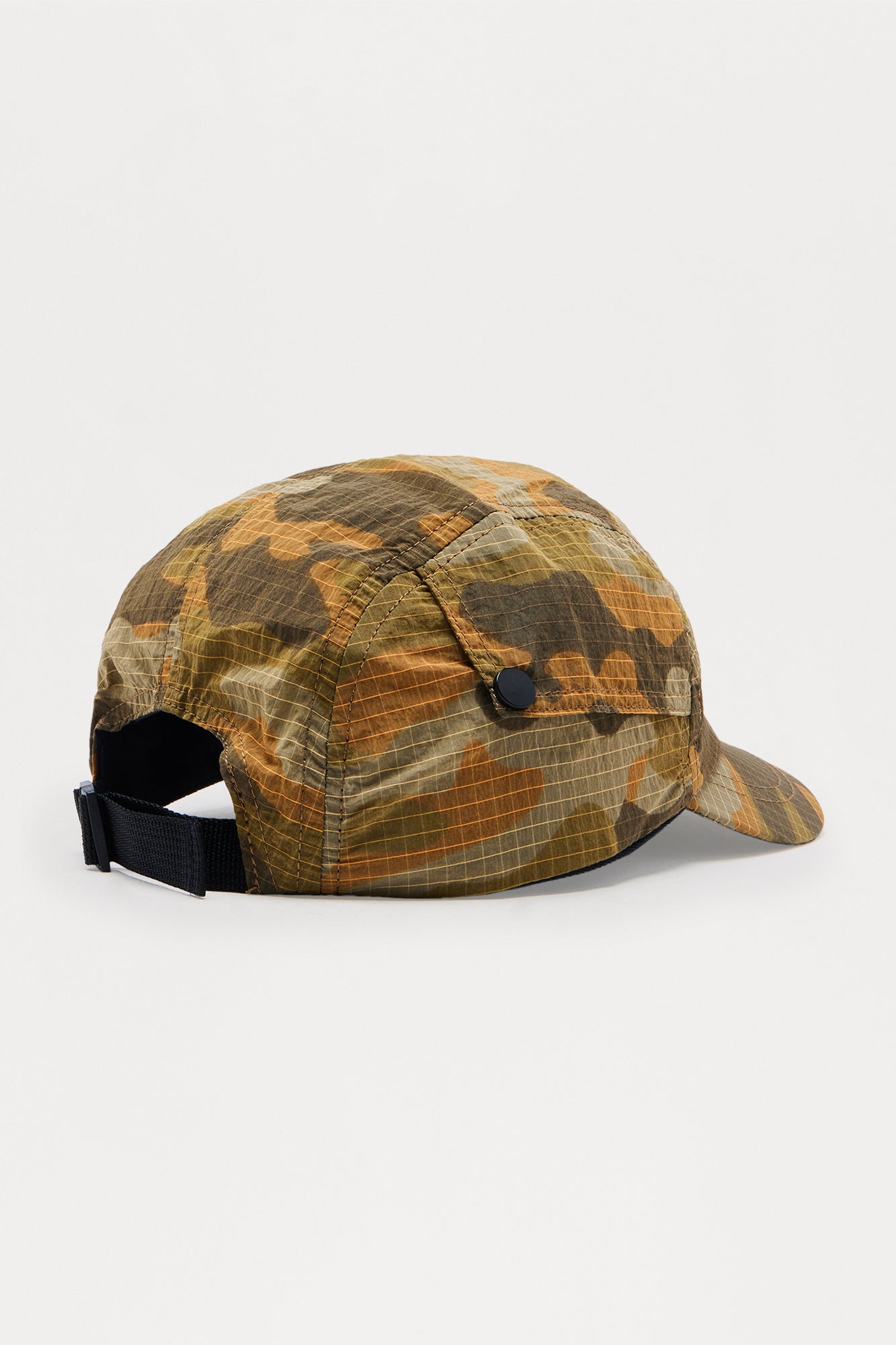 Short Brim Ripstop 5 Panel Strapback Hat - Camouflage