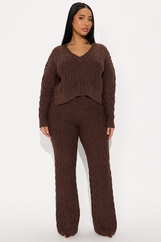 Giselle Sweater Pant Set - Chocolate