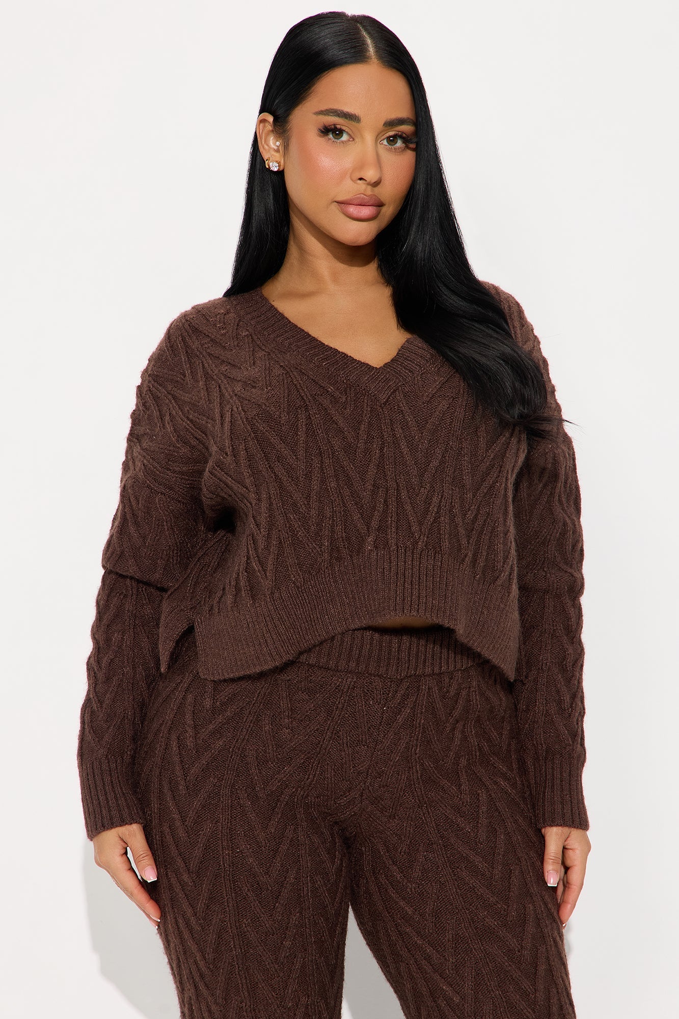 Giselle Sweater Pant Set - Chocolate