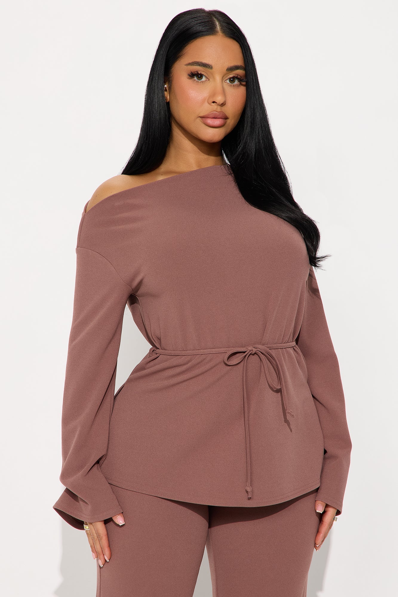 Gemma Off Shoulder Pant Set - Mauve
