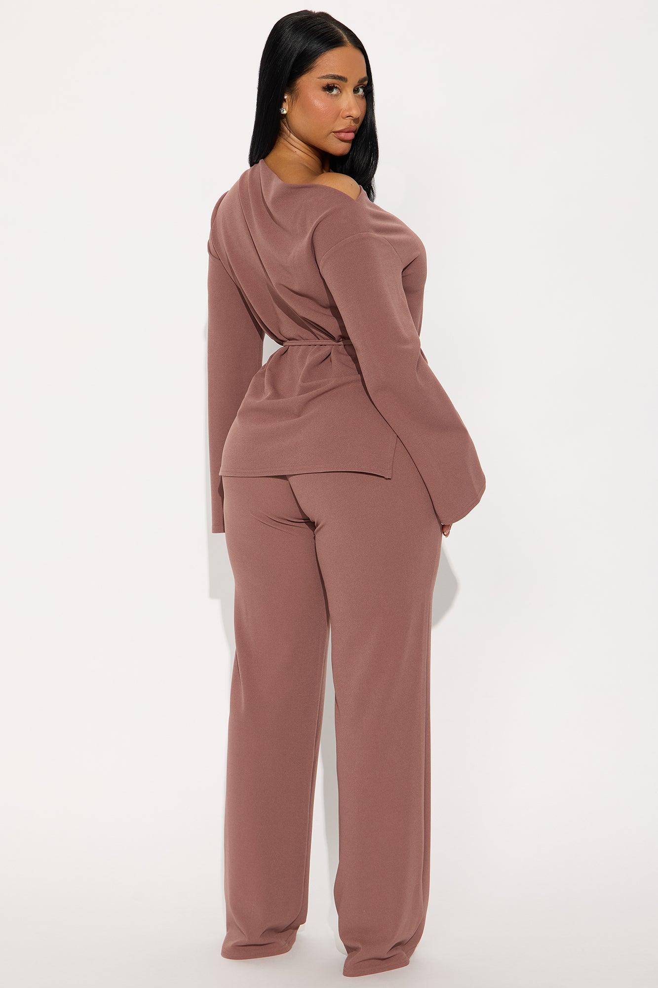 Gemma Off Shoulder Pant Set - Mauve