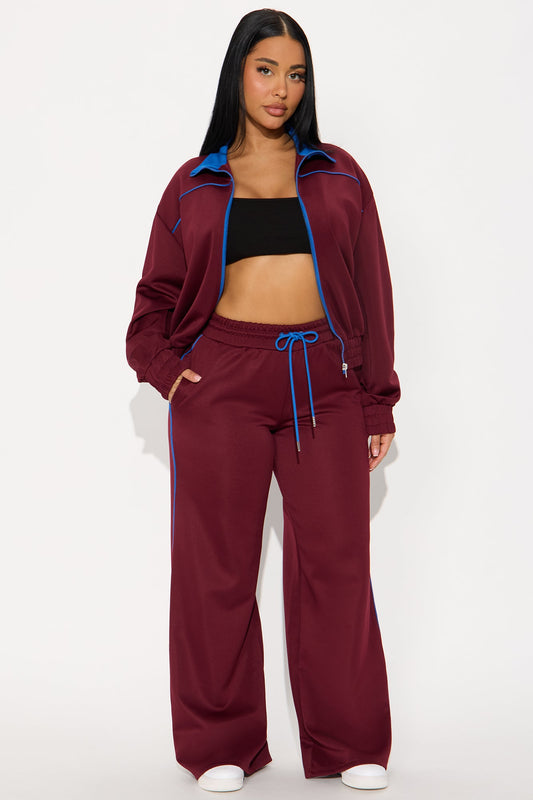 All Day Track Pant Set - Burgundy