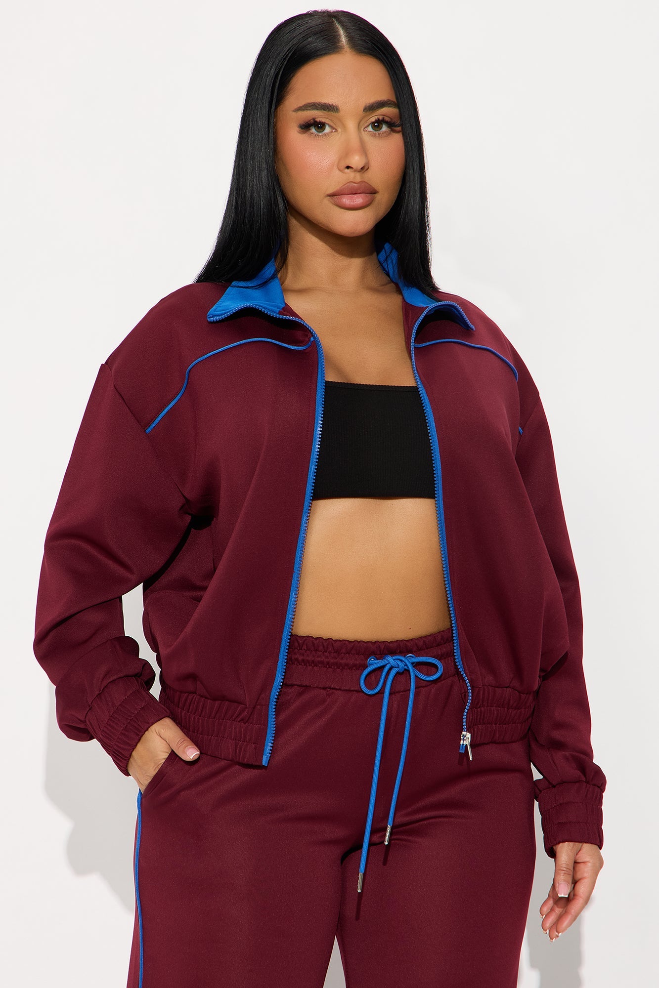 All Day Track Pant Set - Burgundy