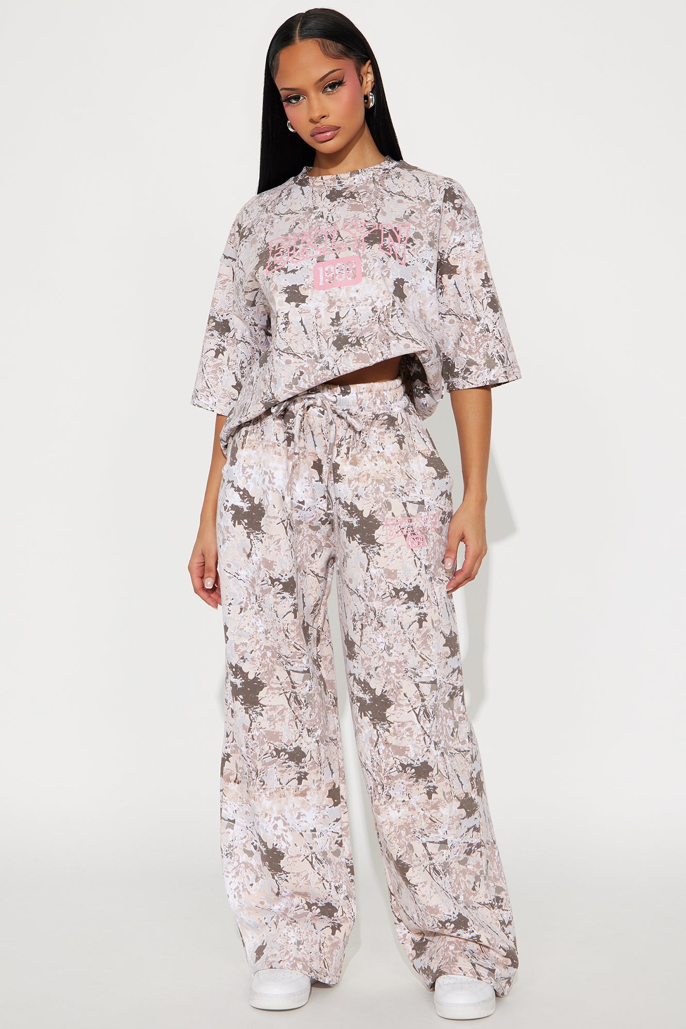 Brooklyn 1989 Camo Fleece Pant Set - Taupe/combo