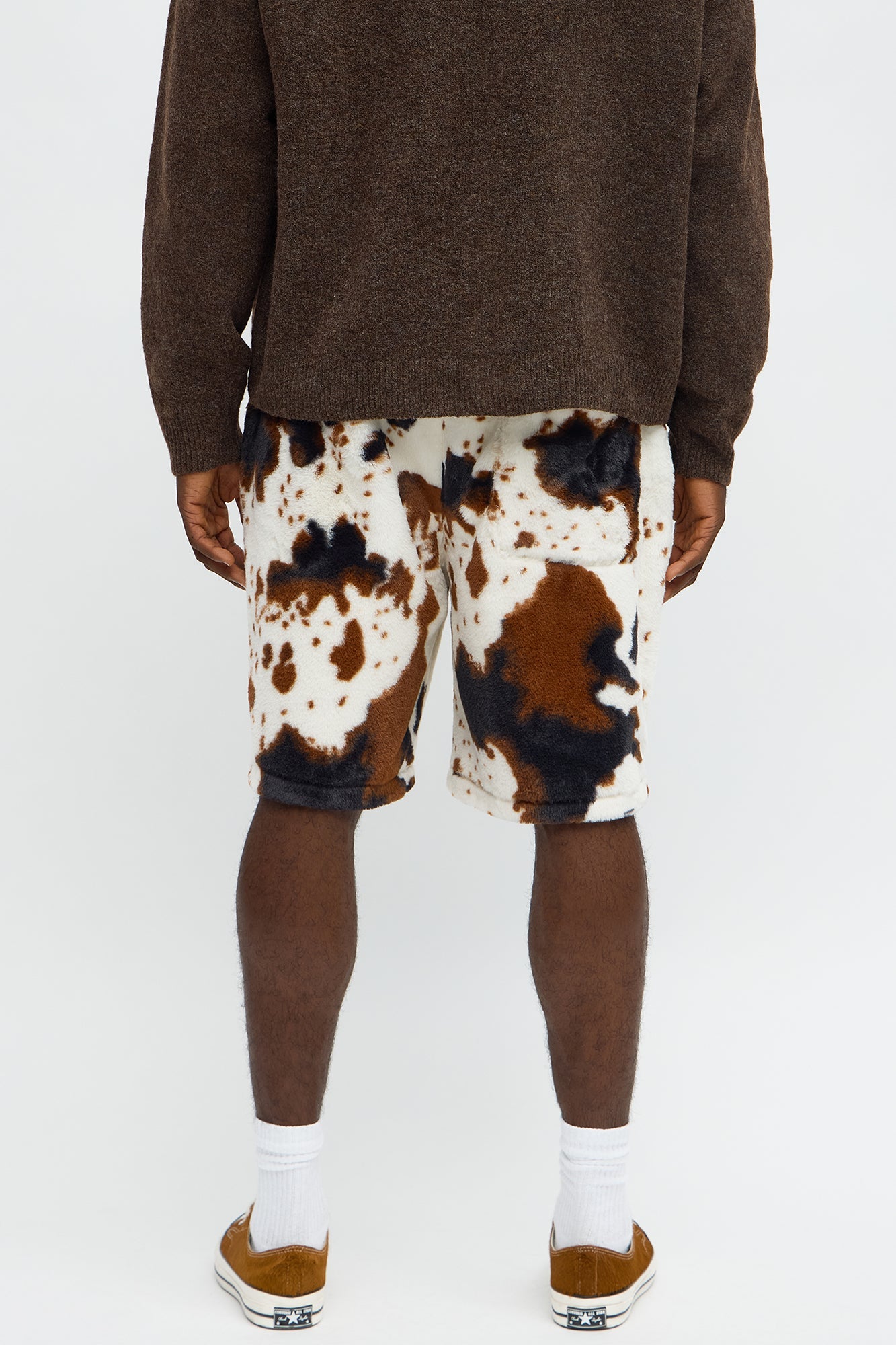 Relaxed Whole Lotta Money Faux Fur Short - Brown/combo