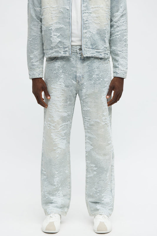 Straight Fading In And Out Jeans - Light Wash