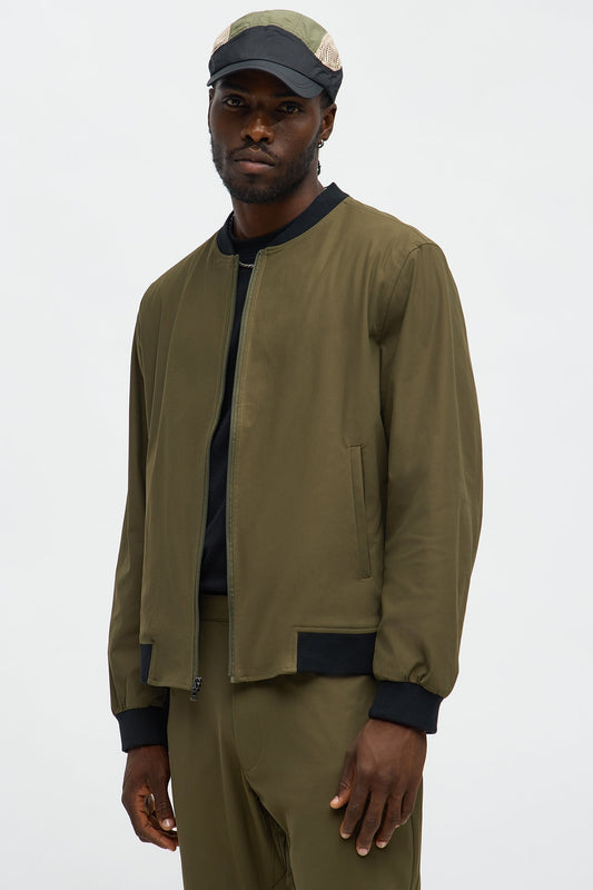 Cedric Stretch Bomber Jacket - Olive