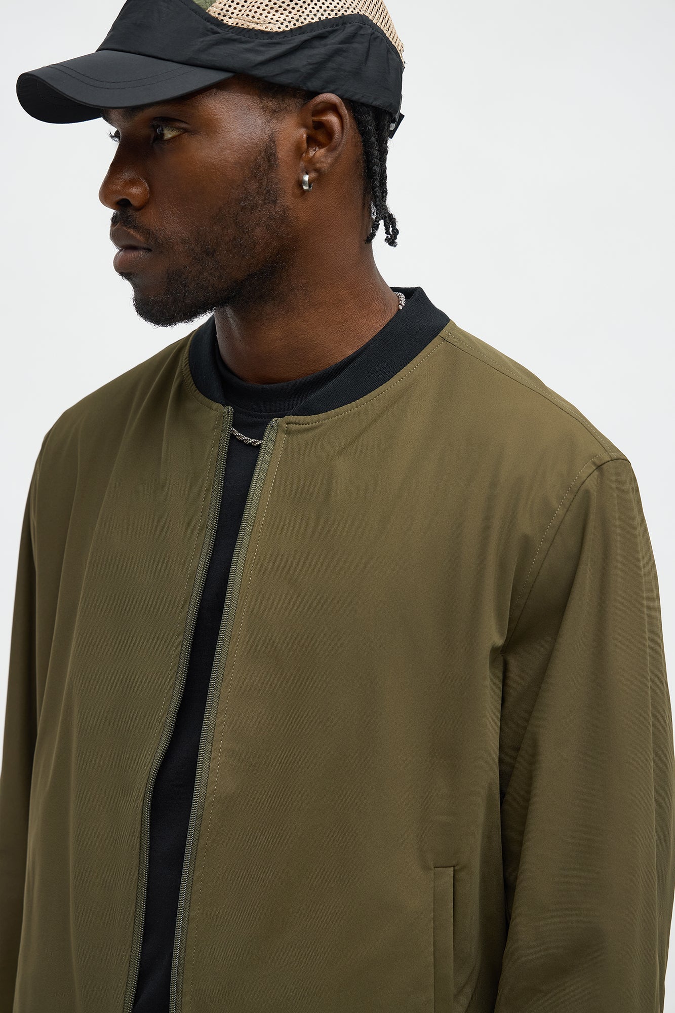Cedric Stretch Bomber Jacket - Olive