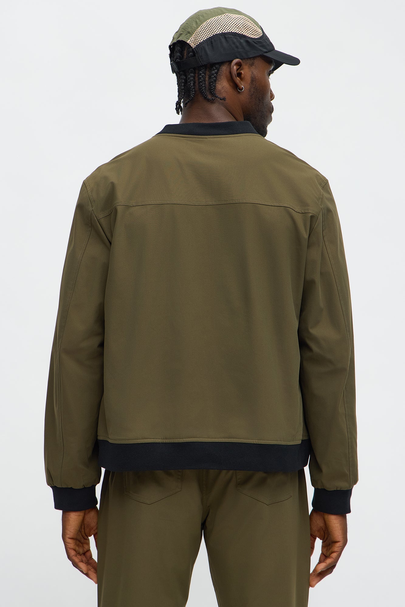 Cedric Stretch Bomber Jacket - Olive