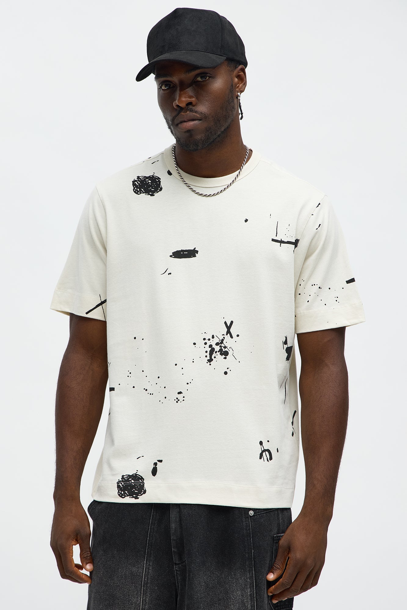 Paint Splatter Tee - Cream