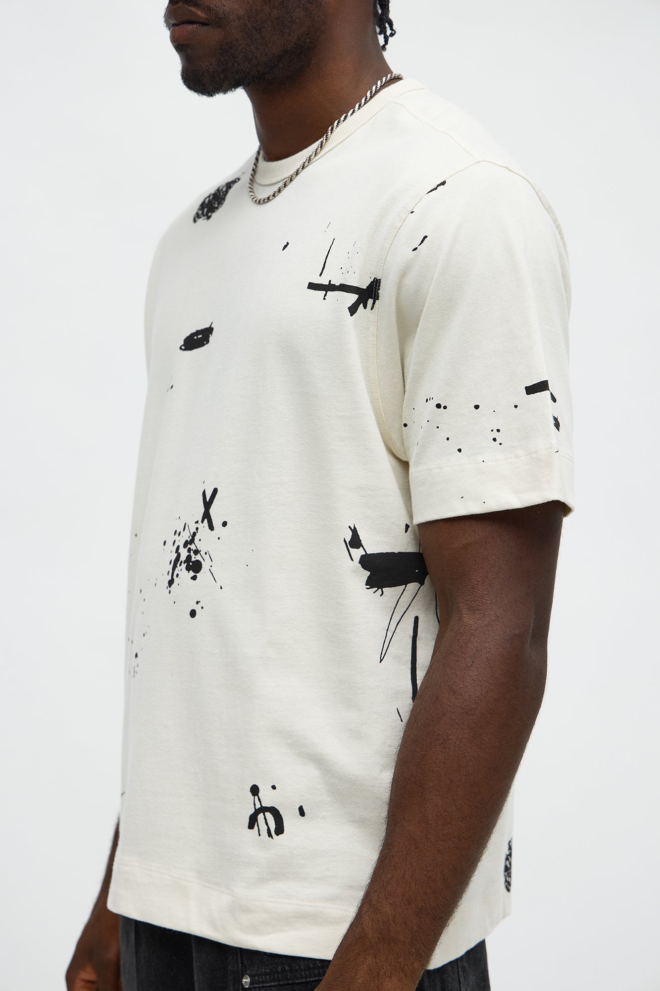 Paint Splatter Tee - Cream