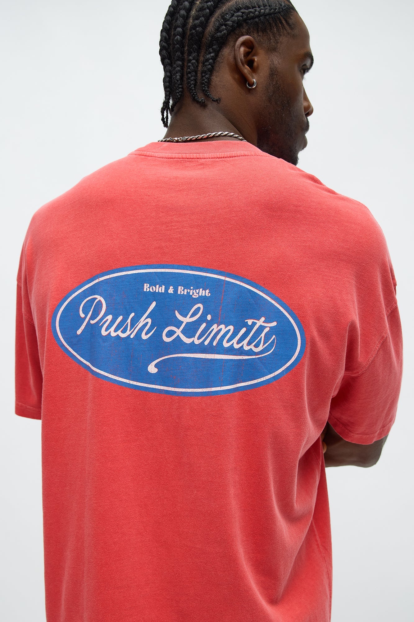 Push Limits Oversized Short Sleeve Tee - Red