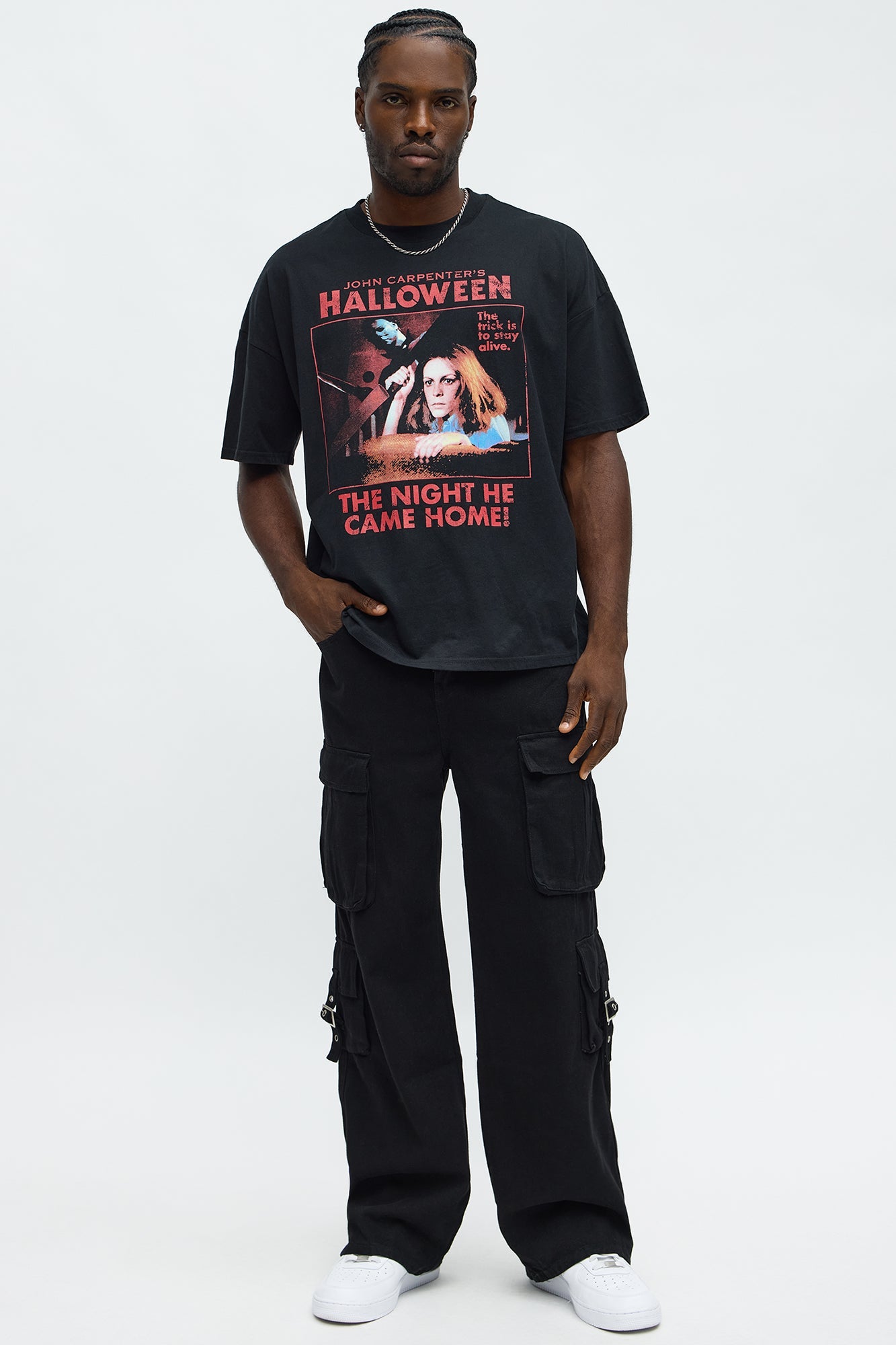 Halloween The Night He Came Home Oversized Short Sleeve Tee - Black