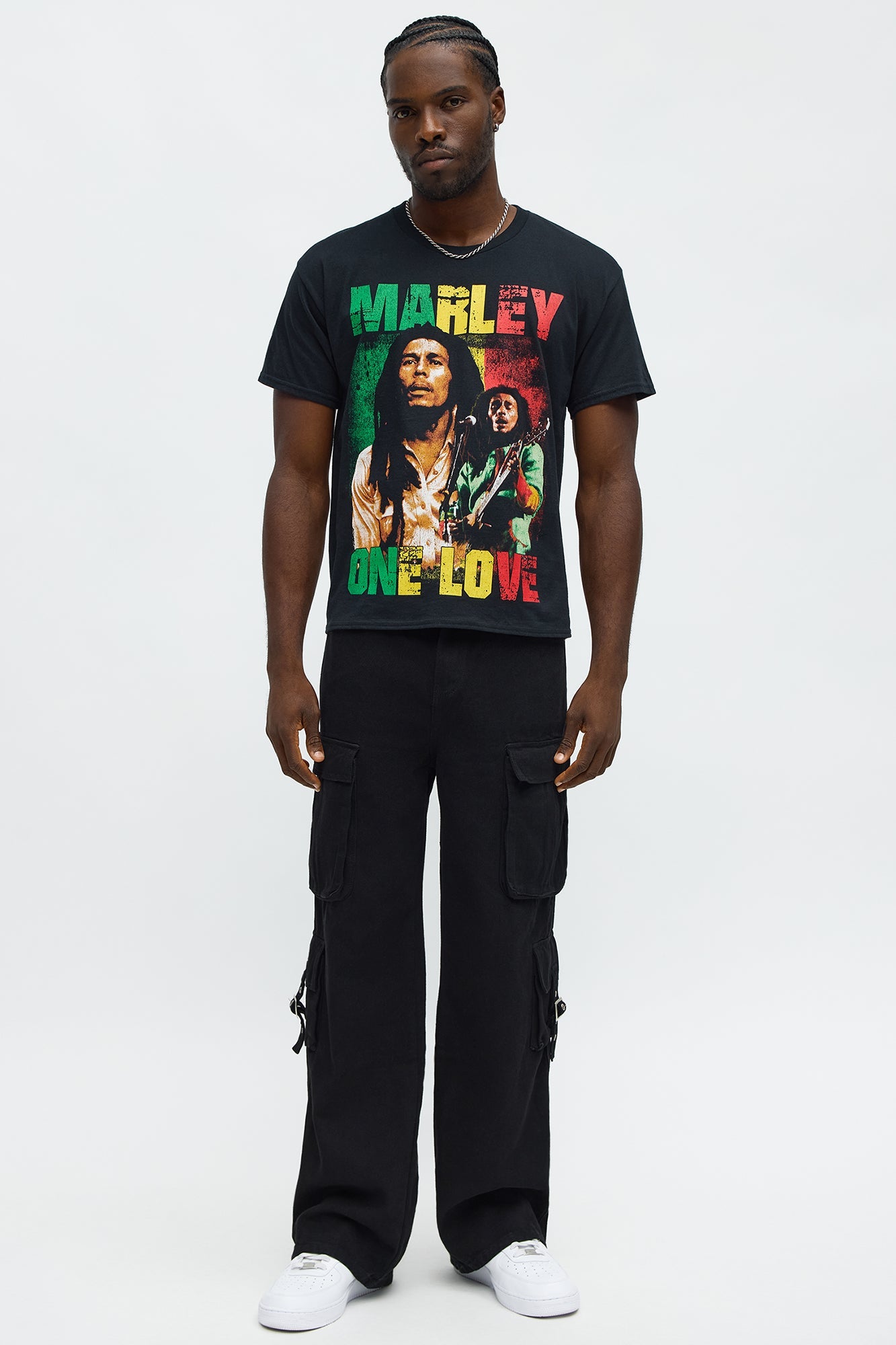 Bob Marley One Love Oversized Short Sleeve Tee - Black