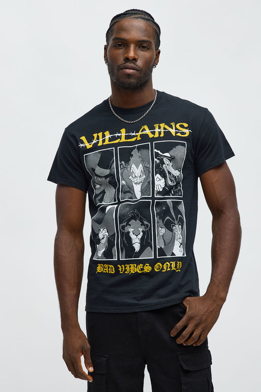 Disney Villains Bad Vibes Only Short Sleeve Tee - Black