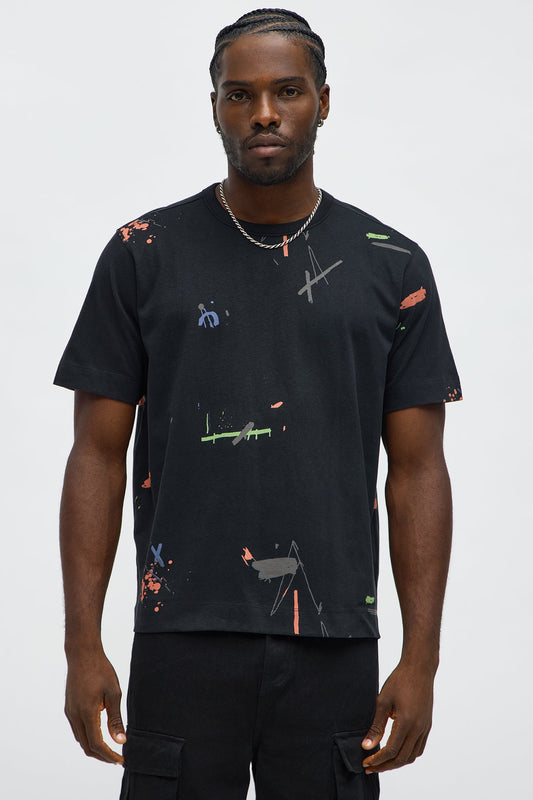 Paint Splatter Tee - Black
