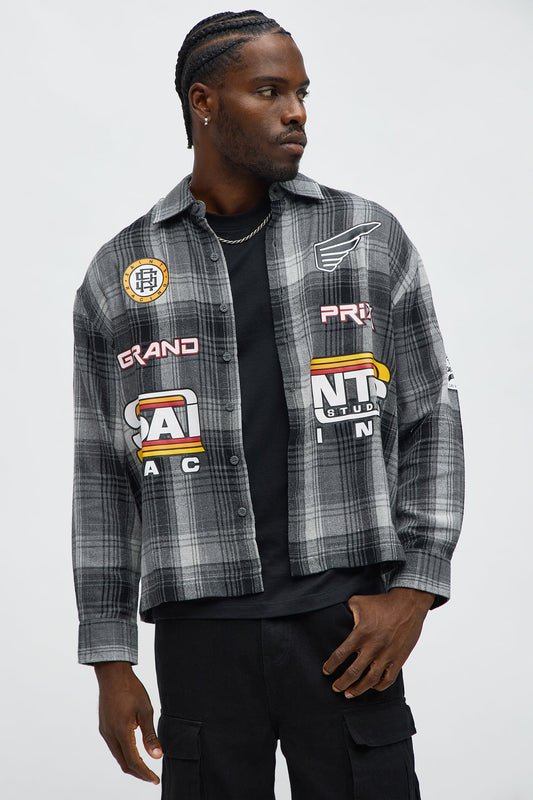 Saints Racing Printed Flannel - Black/Grey