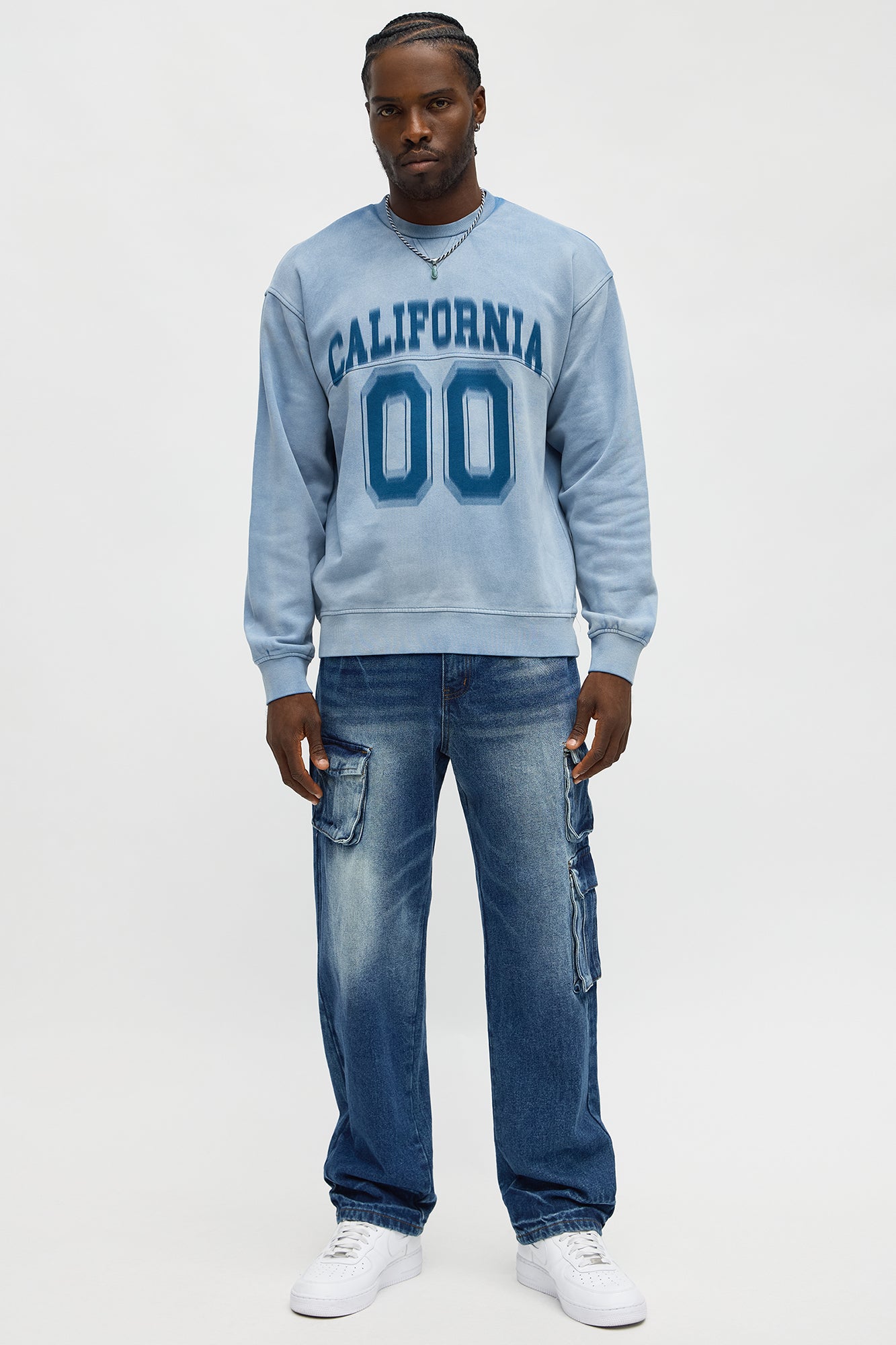 Relaxed Straight Binded Cargo Jean - Dark Wash