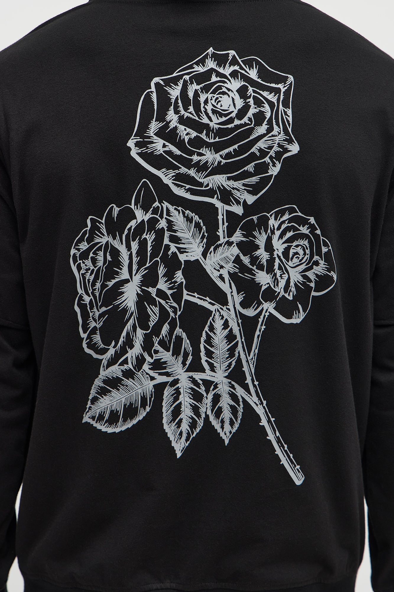 Graphic Hooded Twofer Shirt - Black