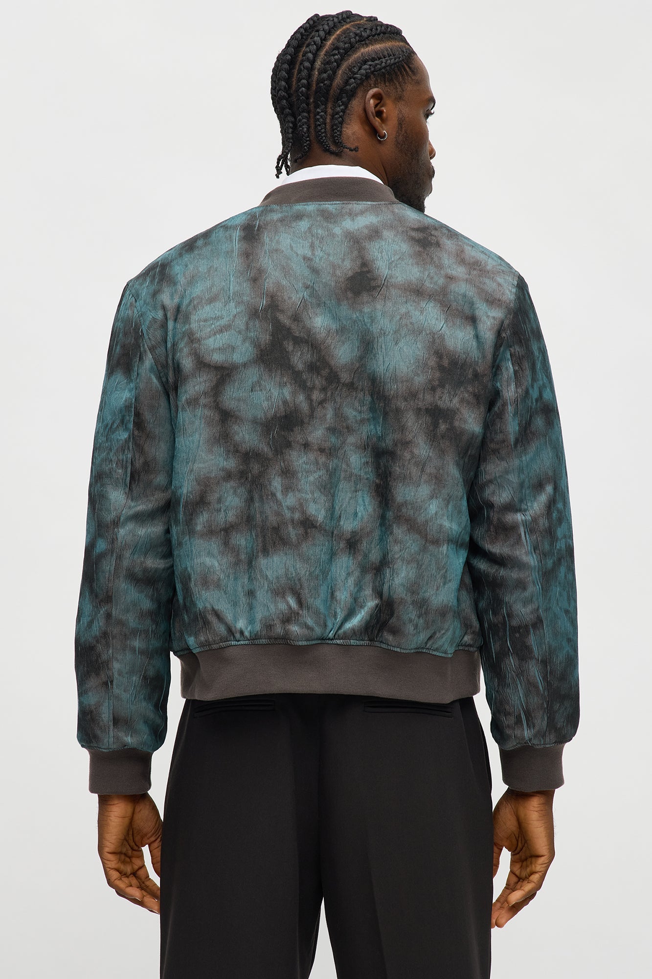In The Trenches Iridescent Bomber Jacket - Blue/combo