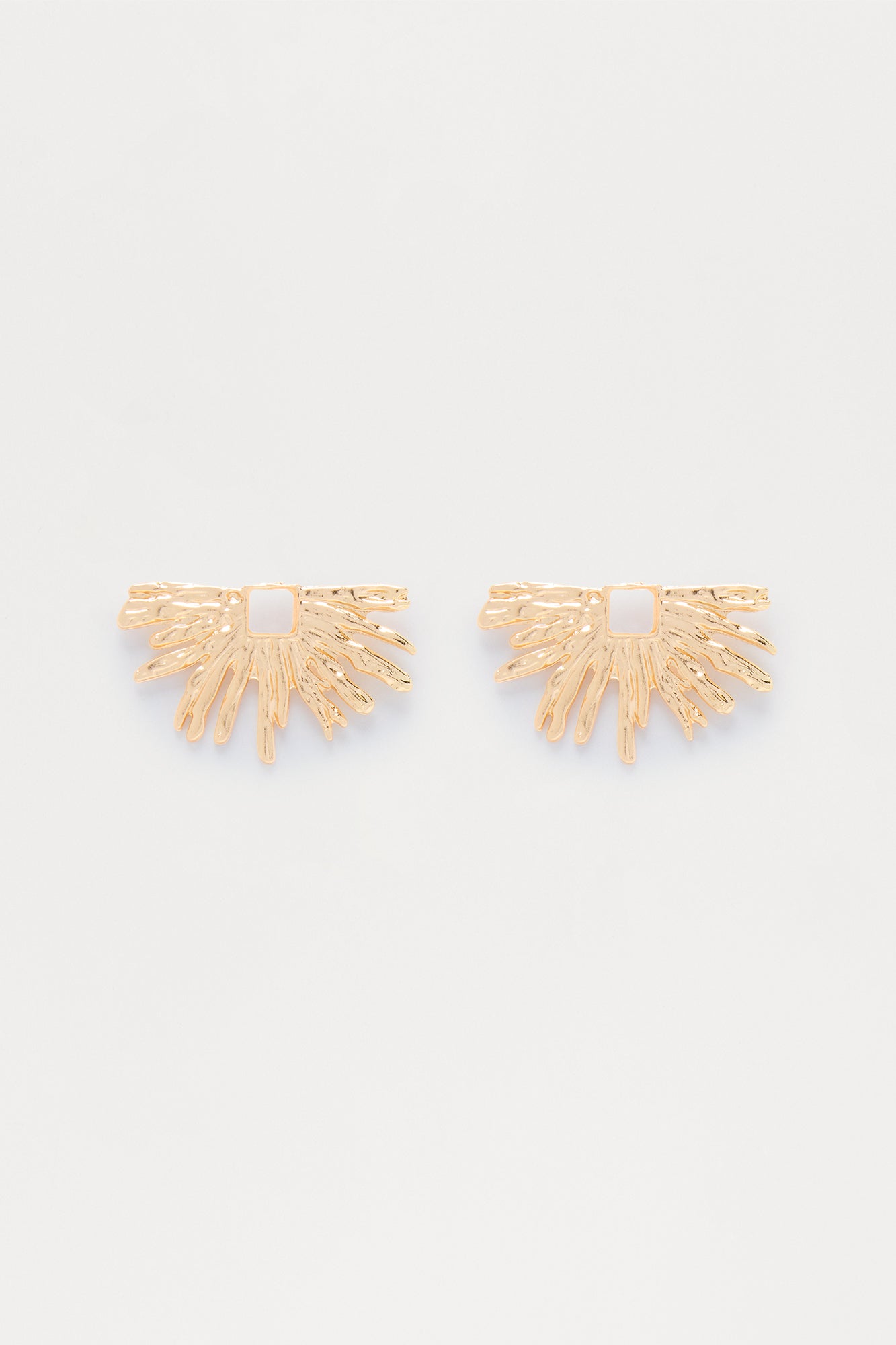 Half And Half Jeweled Drop Earrings - Gold