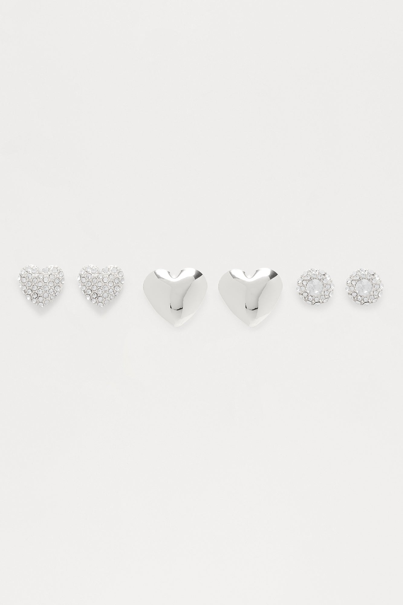 More To Love II 3 Pair Earring Set - Silver