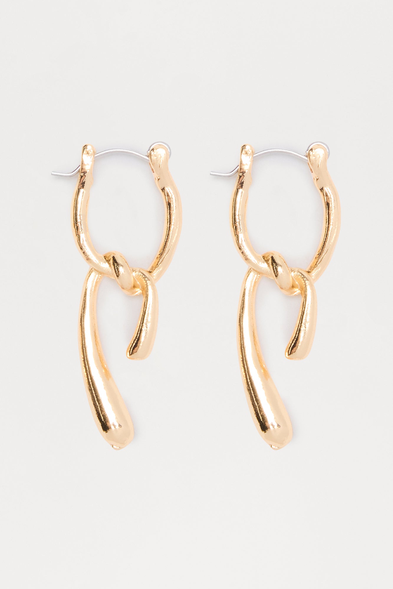 Locked In Abstract Drop Earrings - Gold