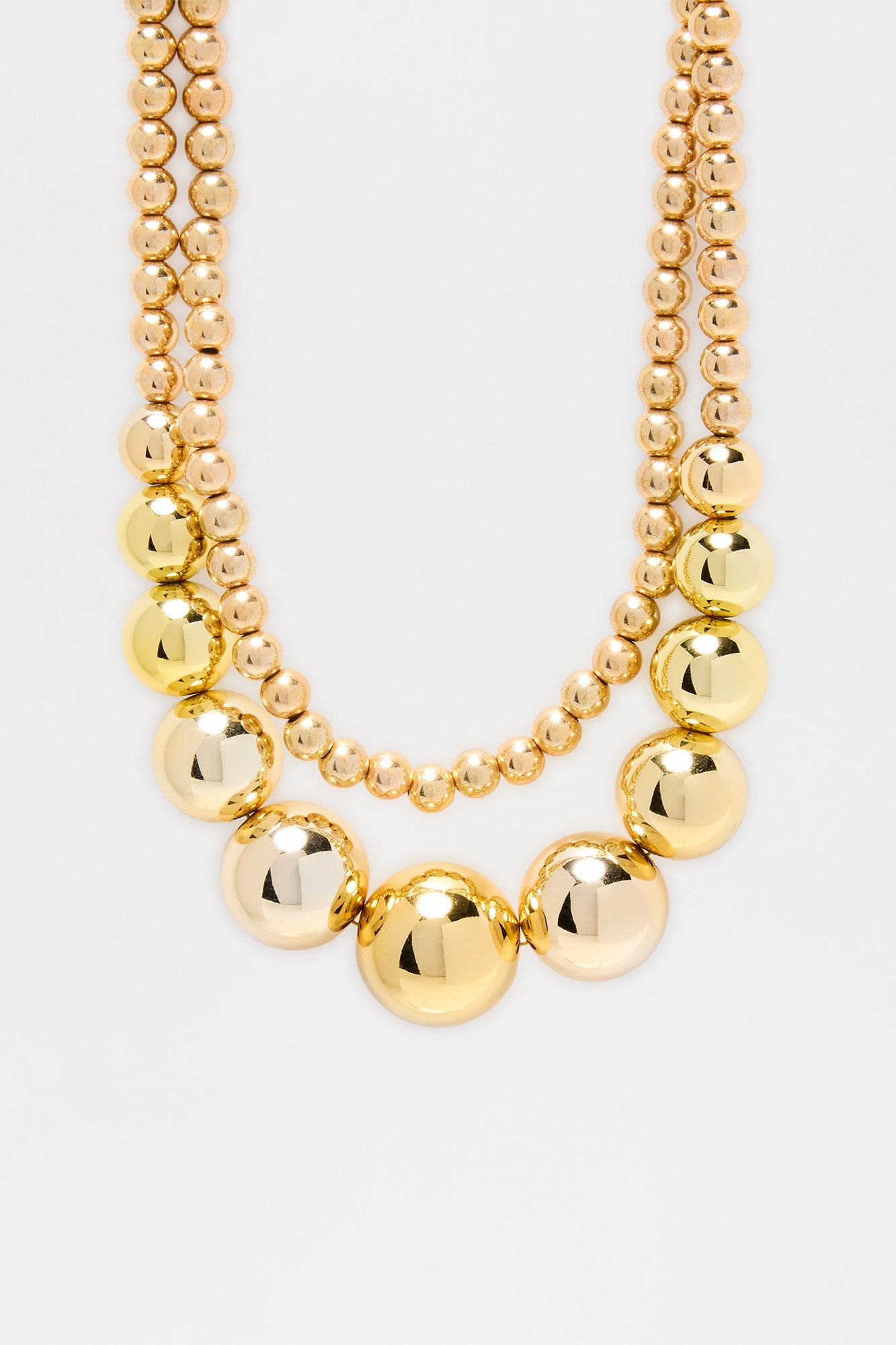 Bubble Pop Beaded Layered Necklace - Gold