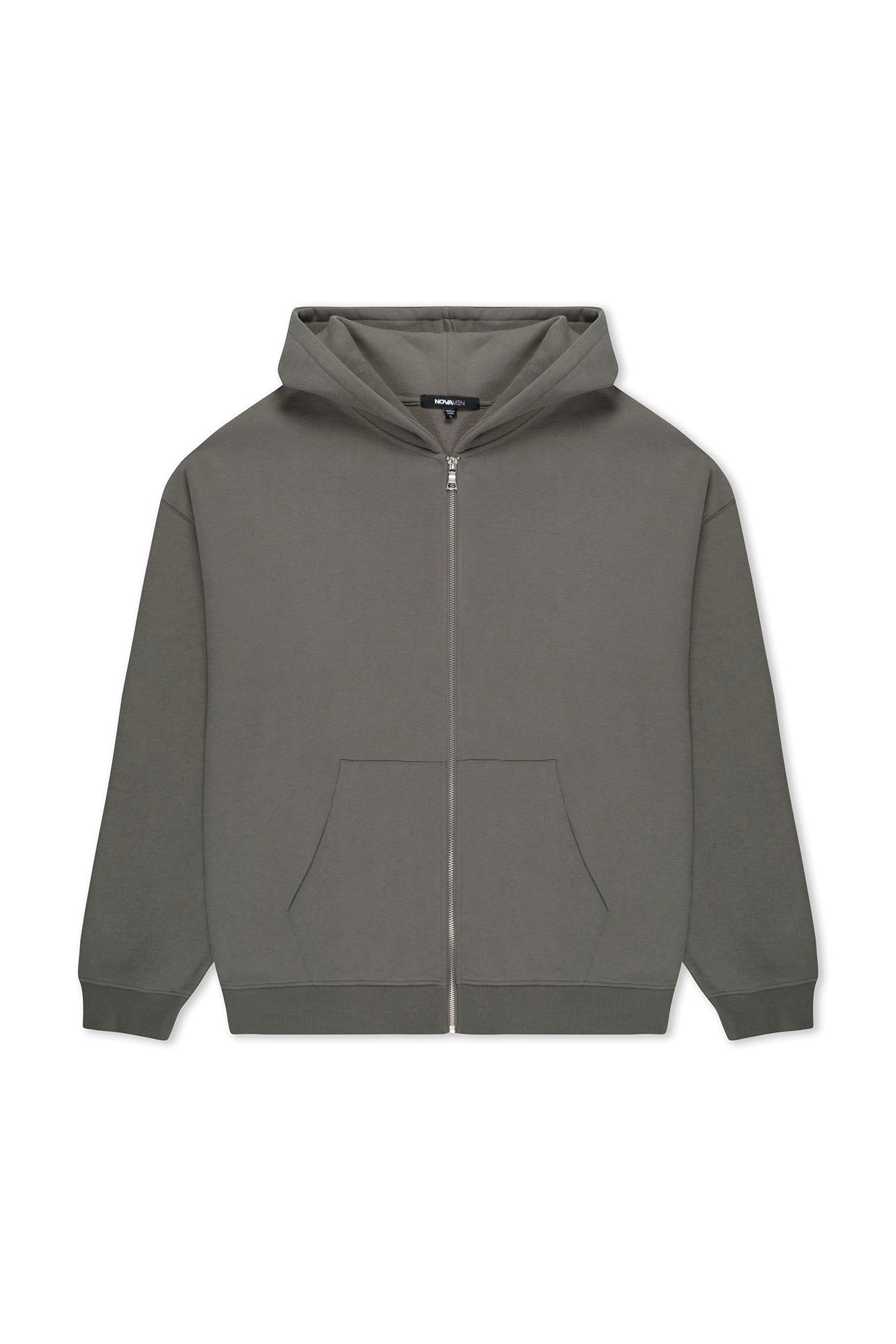 410 Oversized Zip Hoodie - Moss Grey