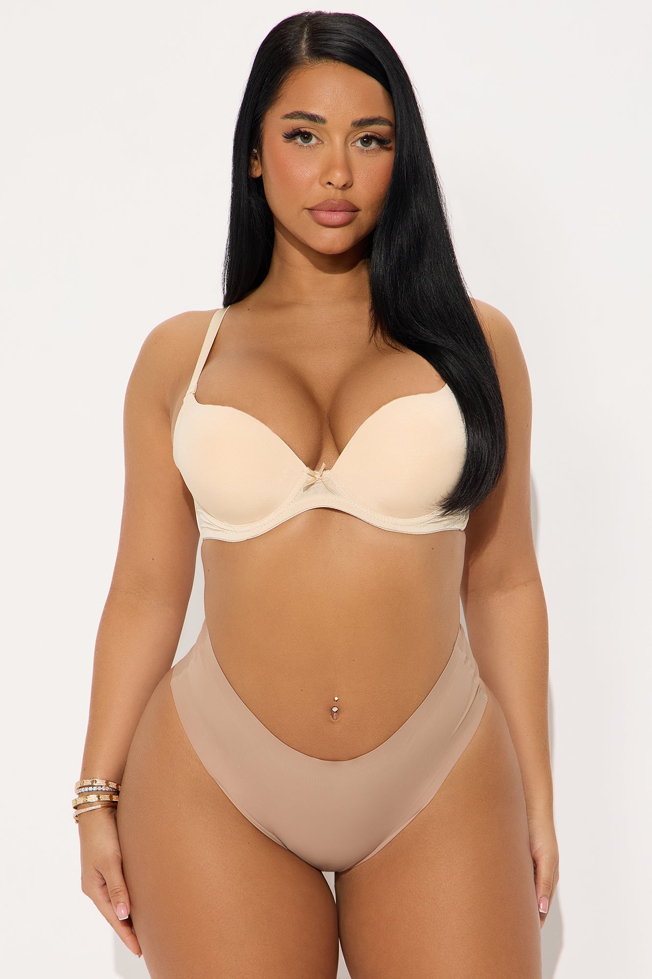 Microfiber No Show Mid Rise Briefs - Nude