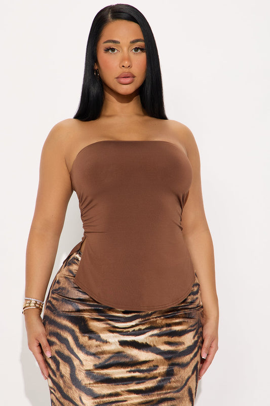 On The Go Tube Top - Brown