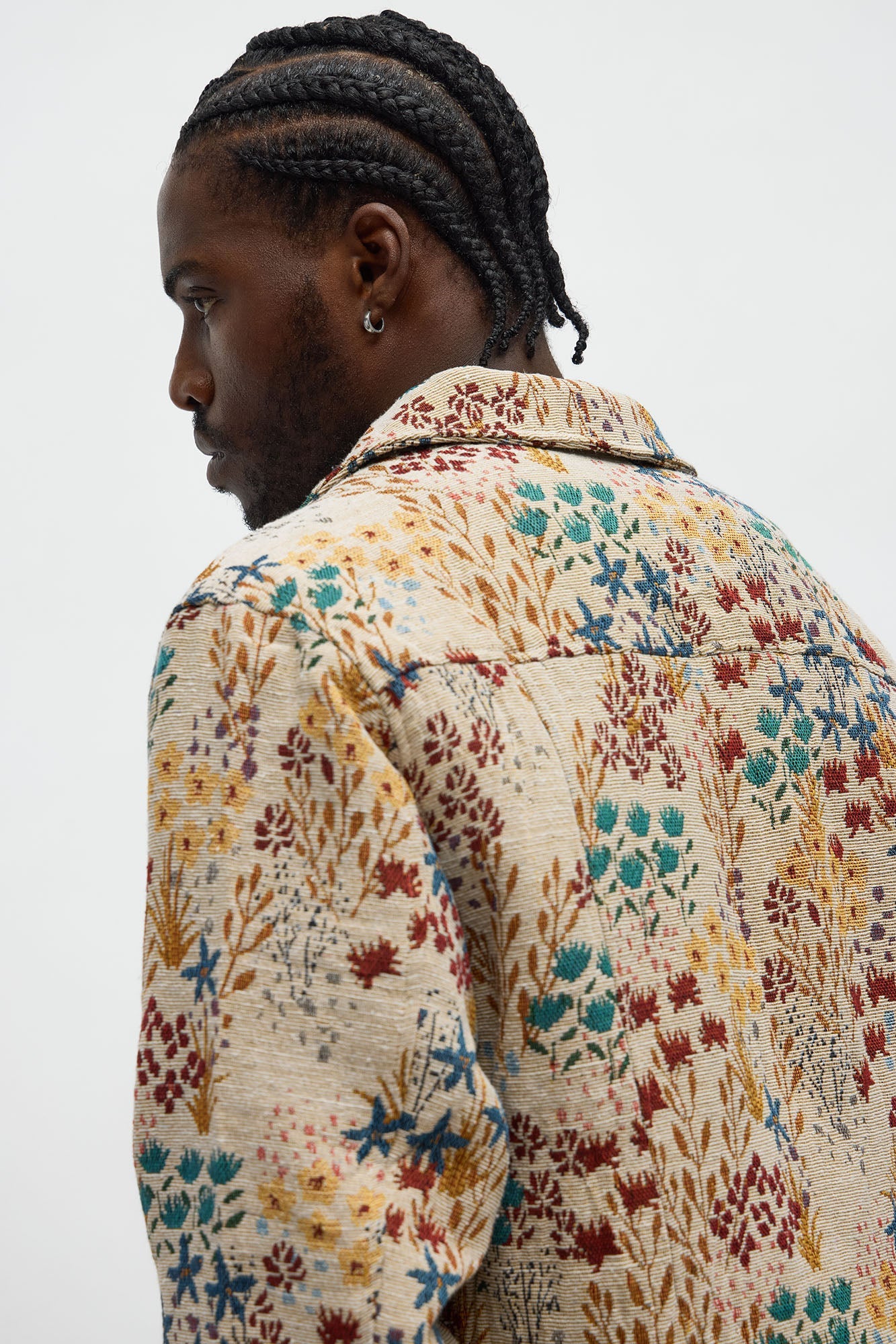 Garden Tapestry Trucker Jacket - Tan/Multi