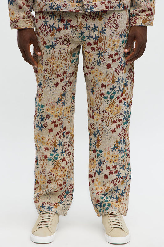 Straight Garden Tapestry Carpenter Pant - Tan/Multi