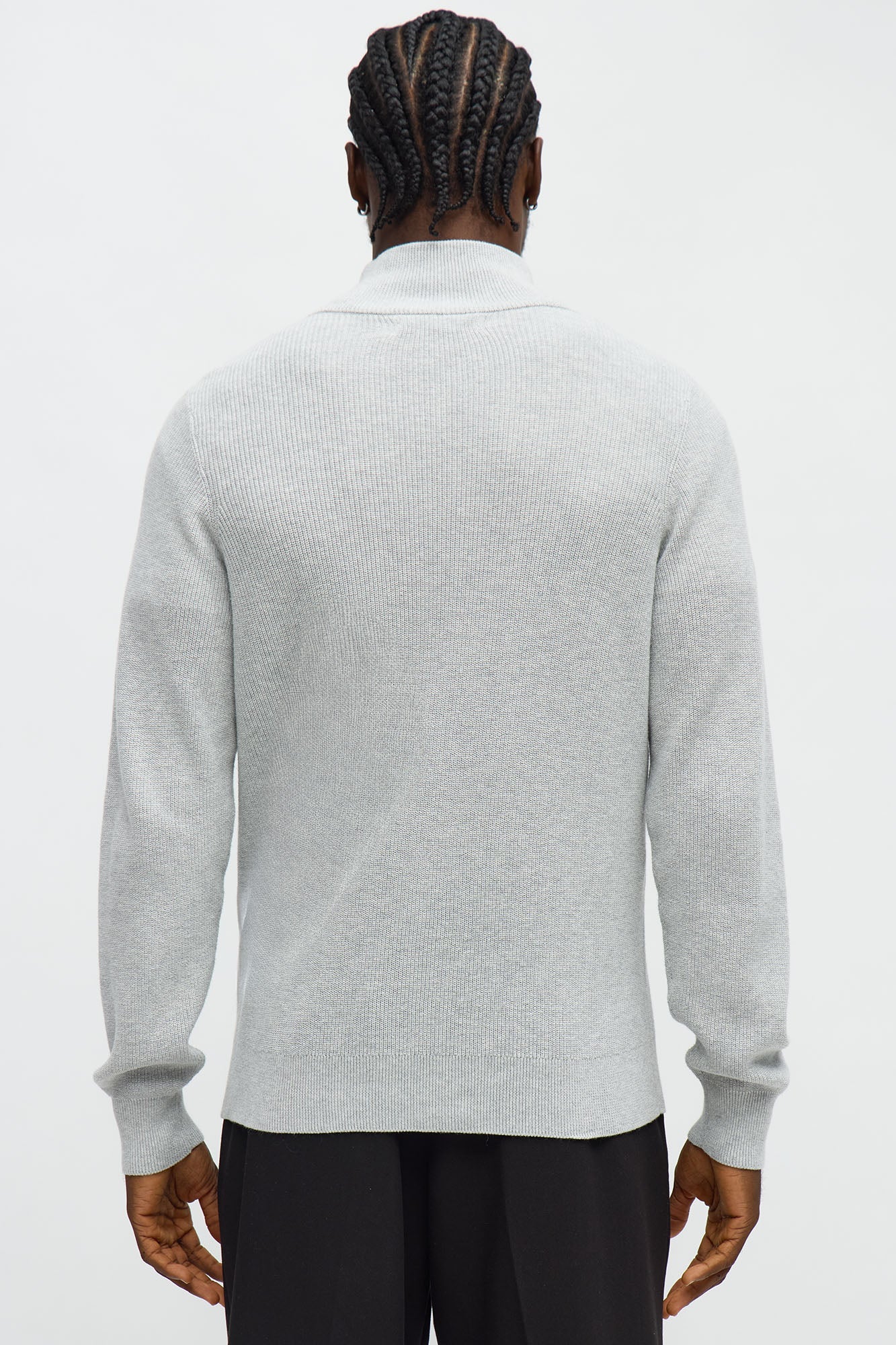 Shawn Quarter Zip Sweater - Heather Grey