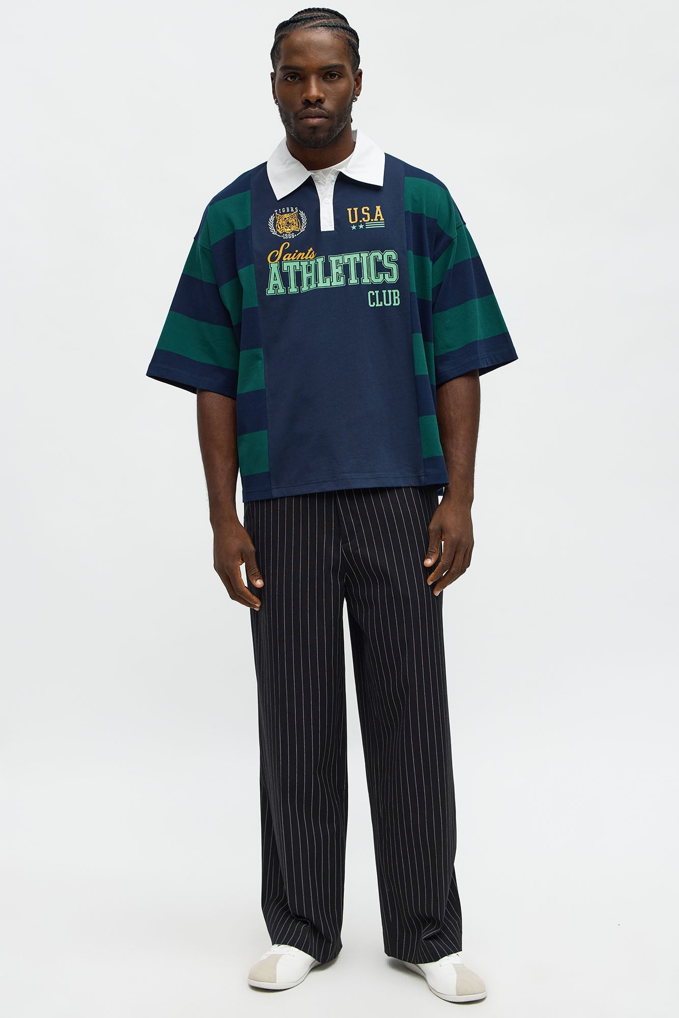 Saints Short Sleeve Rugby Polo - Blue/combo