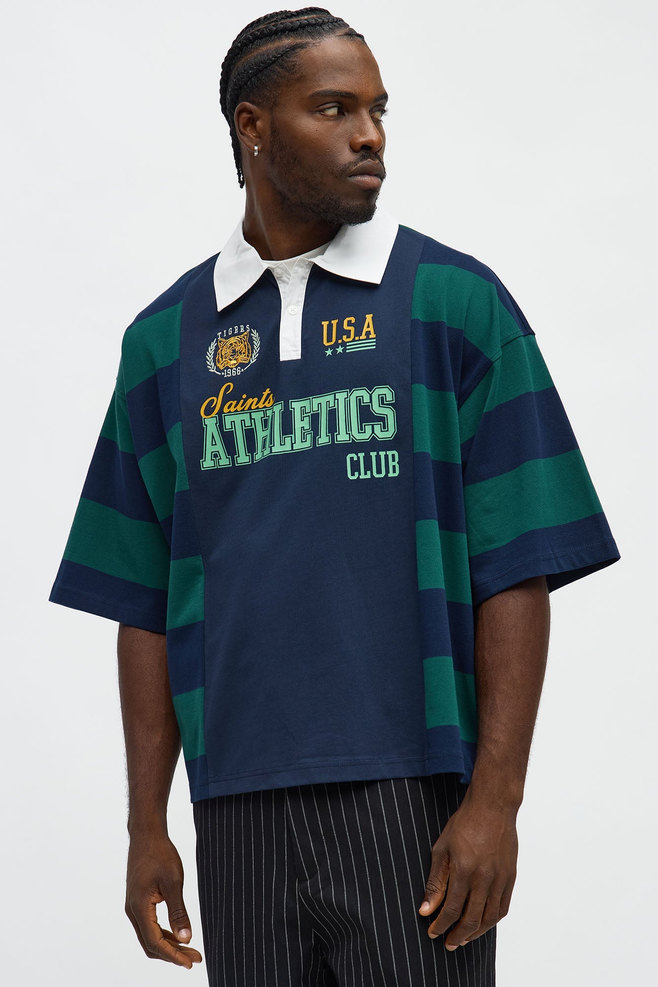 Saints Short Sleeve Rugby Polo - Blue/combo