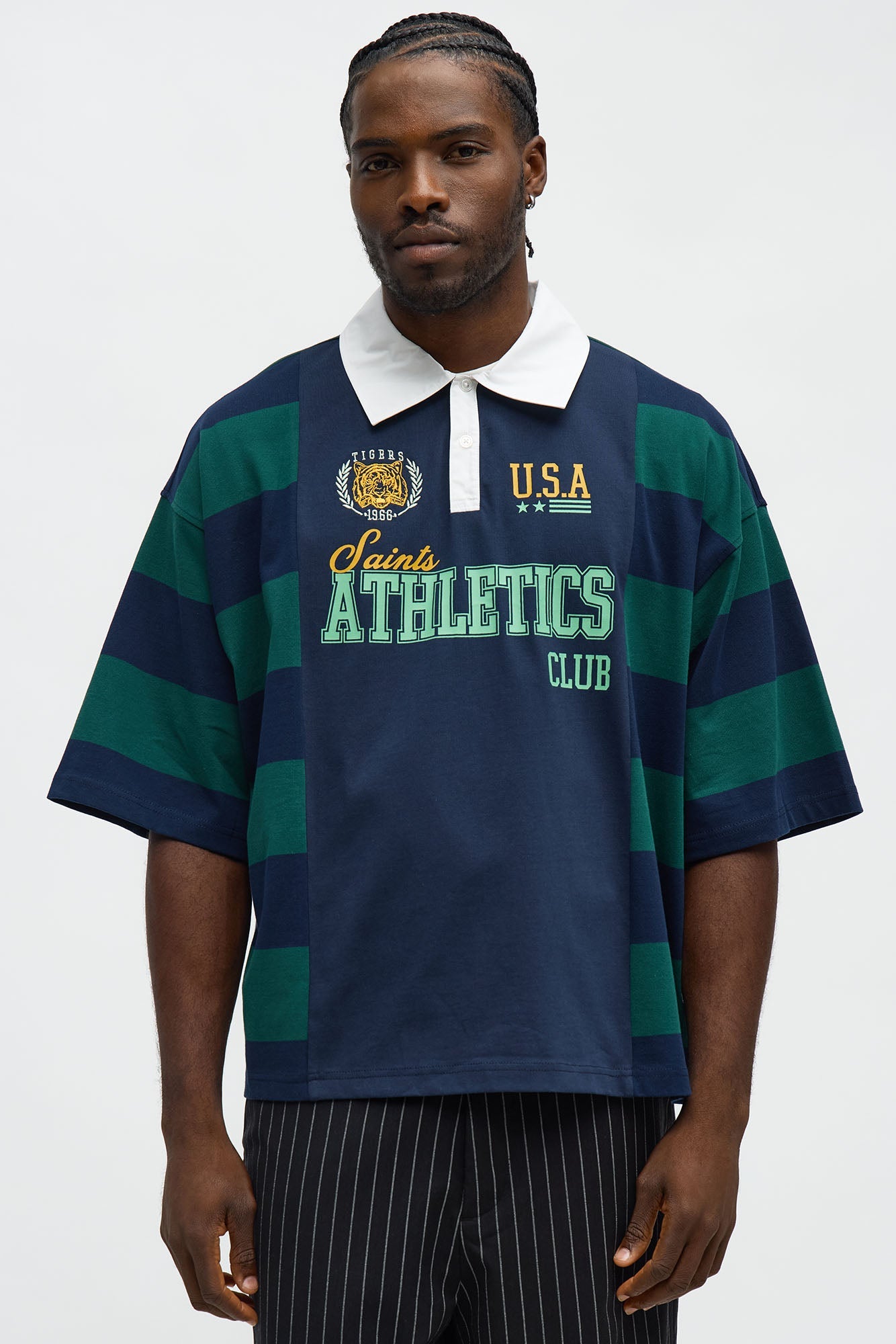 Saints Short Sleeve Rugby Polo - Blue/combo