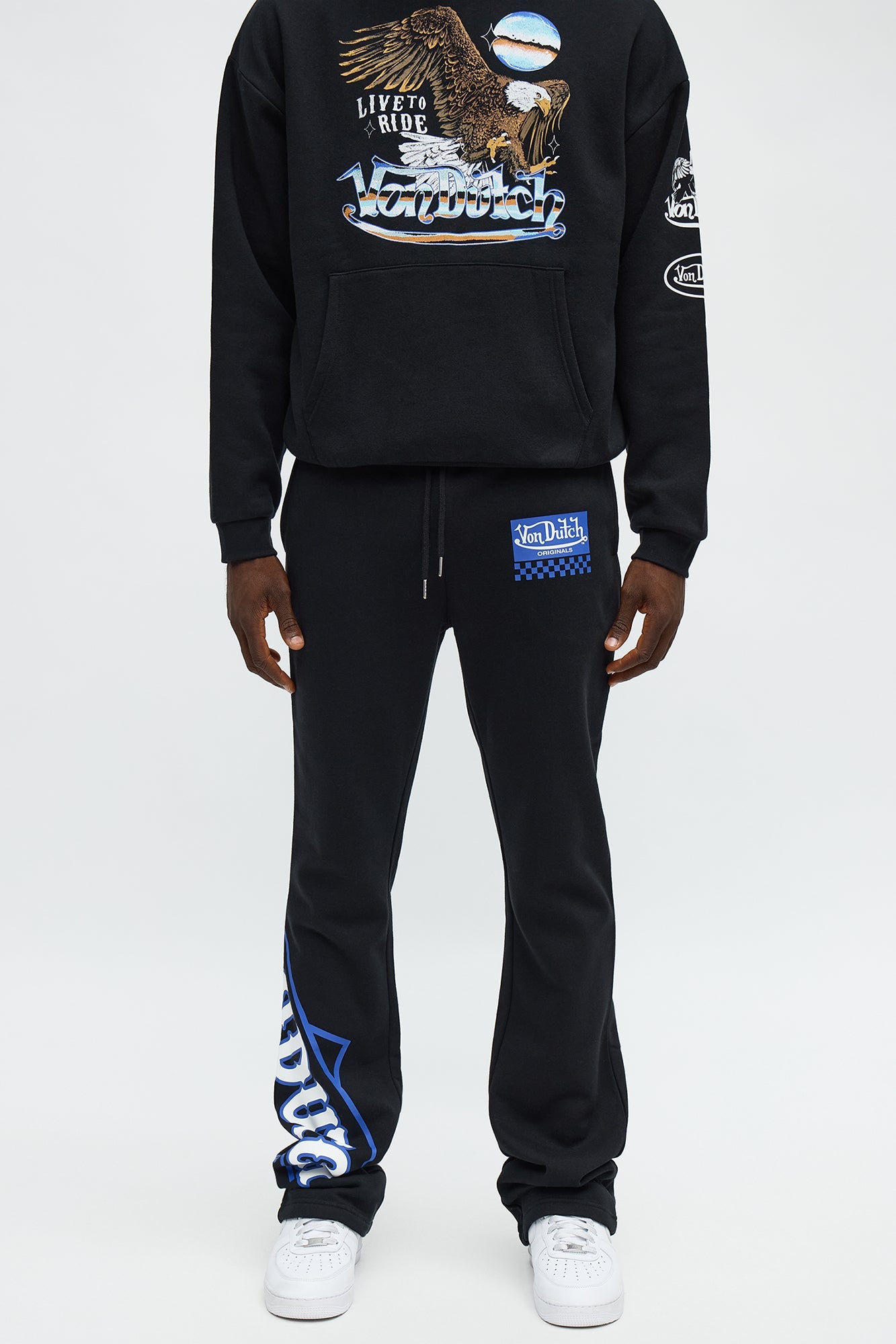 Von Dutch Speed Shop Flared Sweatpants - Black