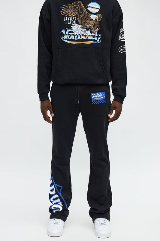Von Dutch Speed Shop Flared Sweatpants - Black
