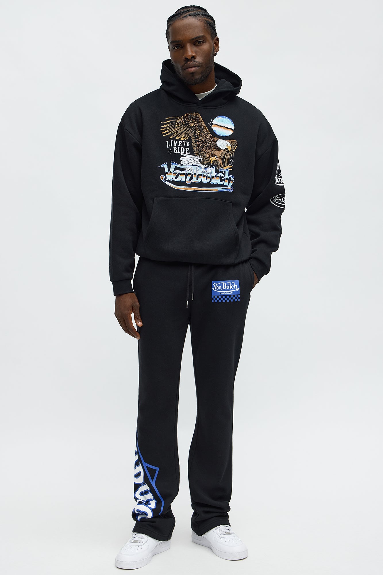 Von Dutch Speed Shop Flared Sweatpants - Black