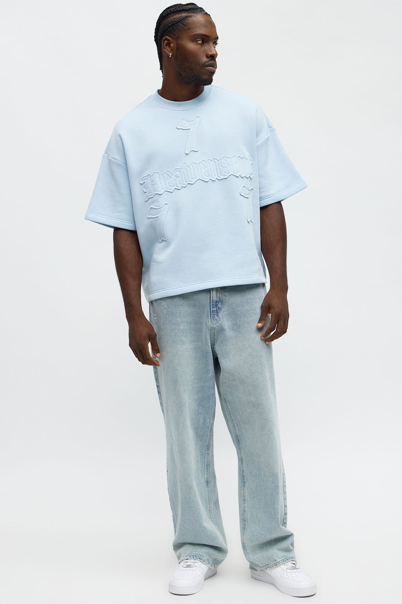Relaxed Heavensent 777 Short Sleeve Tee - Blue/combo